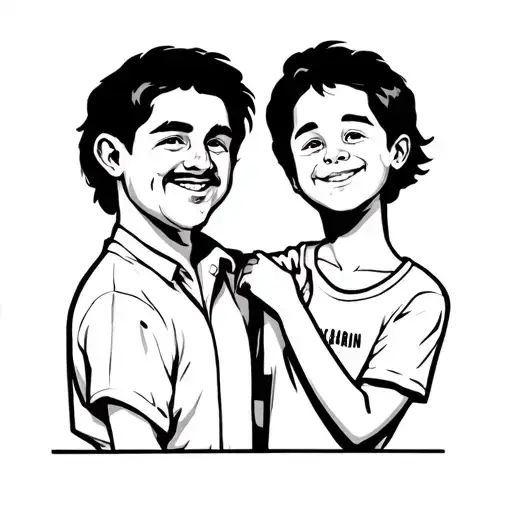 dad and son looking tattoo design idea