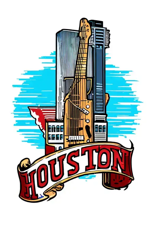 texas state houston inside tattoo design idea