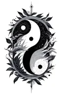 Concept Tattoo zodiac sign, Taurus at center, pisces yin and yang, libra at the top, memento mori at the bottom  tattoo design idea
