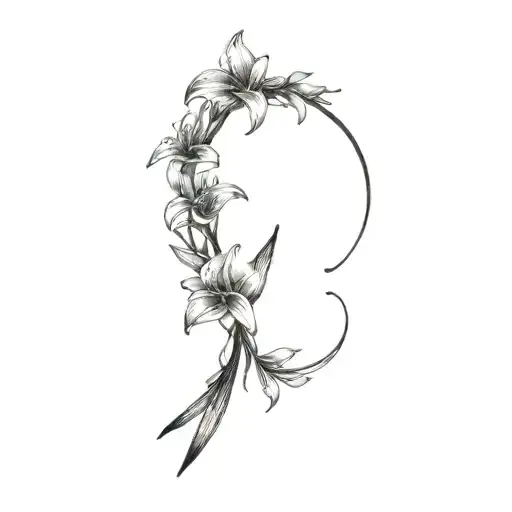wreath of small lillies, Long Tattoo Design tattoo design idea
