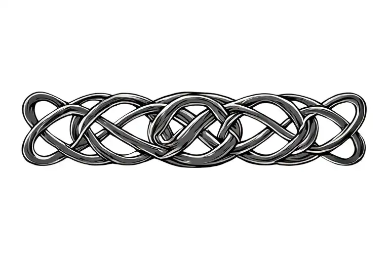 hour glass to Celtic knot intertwined tattoo design idea