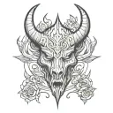 diablo minimal line art tattoo design idea
