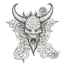 diablo minimal line art tattoo design idea