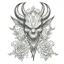 diablo minimal line art tattoo design idea