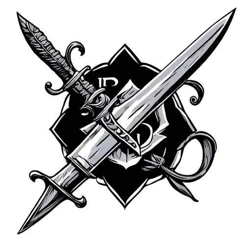 rip dad dagger tattoo design idea