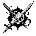 rip dad dagger tattoo design idea