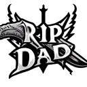 rip dad dagger tattoo design idea