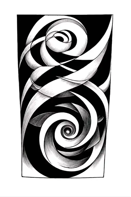 MC Escher-inspired optical illusion tattoo tattoo design idea