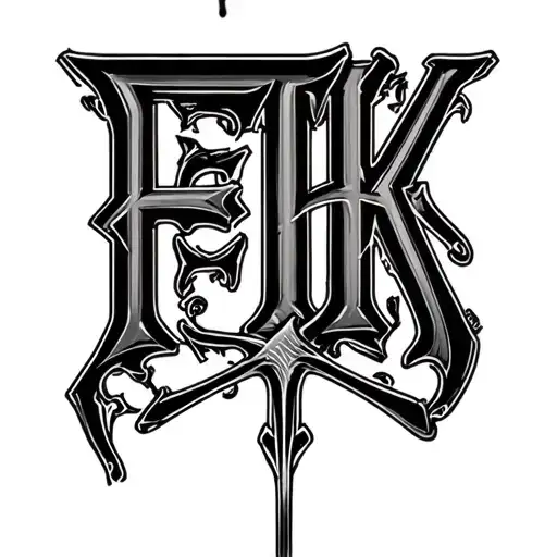 "FTK " script tattoo design idea