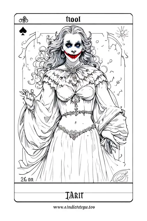 the fool tarot card joker female  tattoo design idea
