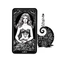 woman aries wife love tarot card design tattoo design idea