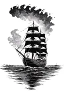 burn his ships tattoo design idea