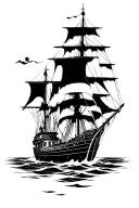 burn his ships tattoo design idea