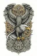 Celtic Dragon flying eagle tattoo design idea