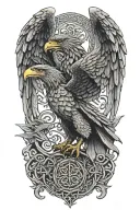 Celtic Dragon flying eagle tattoo design idea