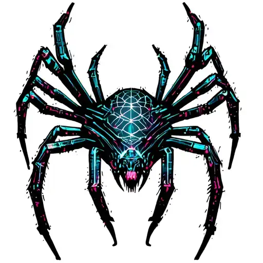 Spider with big web knee cap  tattoo design idea