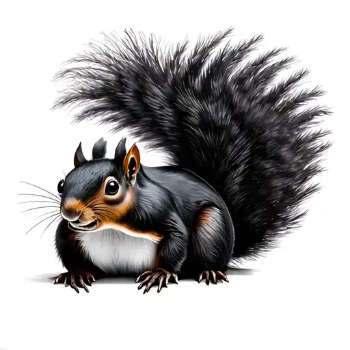 Black Squirrel tattoo design idea
