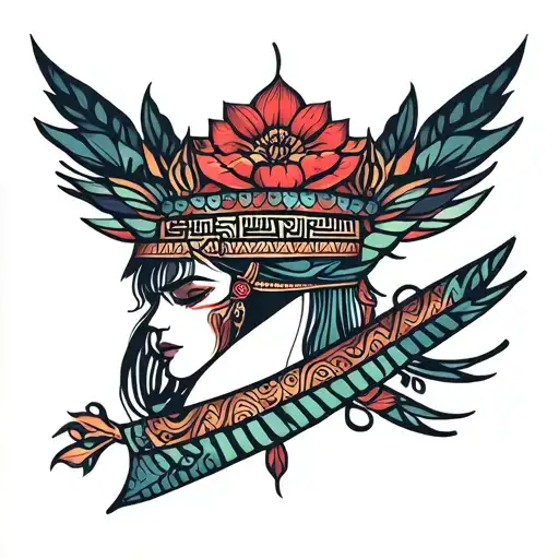 visayan tattoo with kufiya elements  tattoo design idea