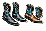 cowboy boots tattoo design idea