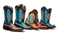 cowboy boots tattoo design idea