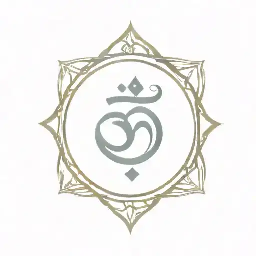 Incorporate a powerful Hindu symbol with a quote about strength and resilience, alphabet A, aum tattoo design idea