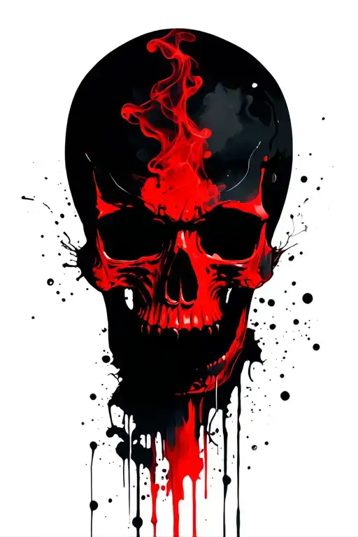 skull smoke tattoo design idea