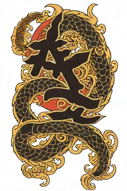 Japanese nautical tattoo with the name "Kwai por" written in traditional mandarin  tattoo design idea