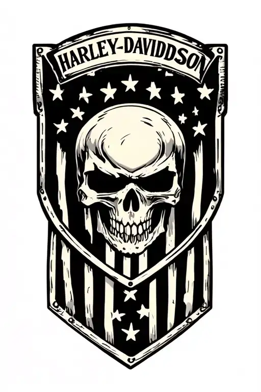 Harley davidson bar and shield tattoo design idea