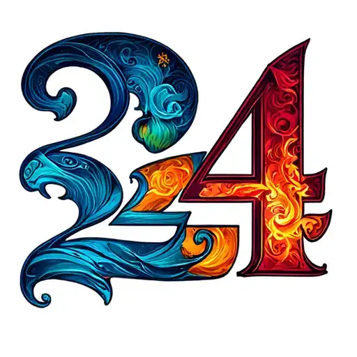 "224" 224 tattoo design idea