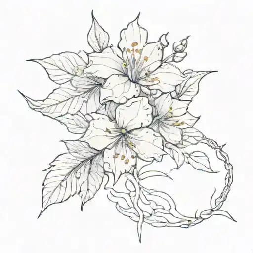 kintsugi flower tattoo design idea