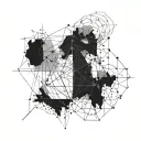 Incorporate GPS coordinates of a meaningful location into a geometric blackwork design tattoo design idea