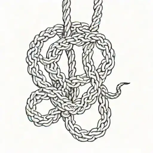 Oroborus tied into a noose ink  tattoo design idea