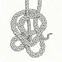 Oroborus tied into a noose ink  tattoo design idea