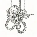 Oroborus tied into a noose ink  tattoo design idea