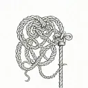 Oroborus tied into a noose ink  tattoo design idea