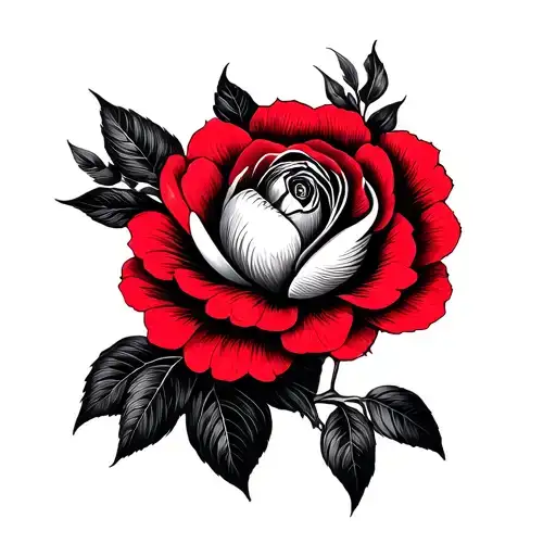 pelican red cardinal camellia tattoo design idea