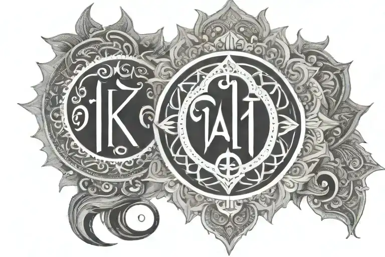 Kali Mata Mantra written in Sanskrit tattoo design idea