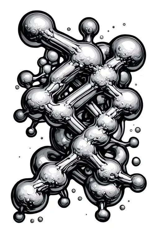 dopamine molecule tattoo design idea