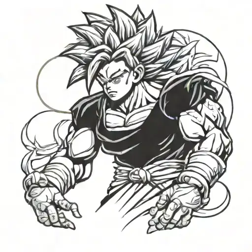 indian super saiyan tattoo design idea