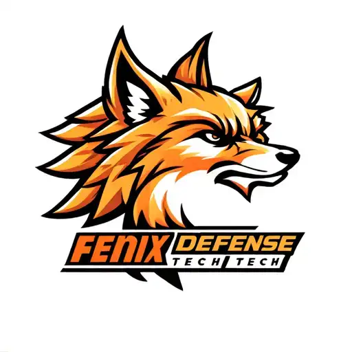 "Fenix Defense Tech" Military Style Fox Head with Phoenix Body with strength logo tattoo design idea