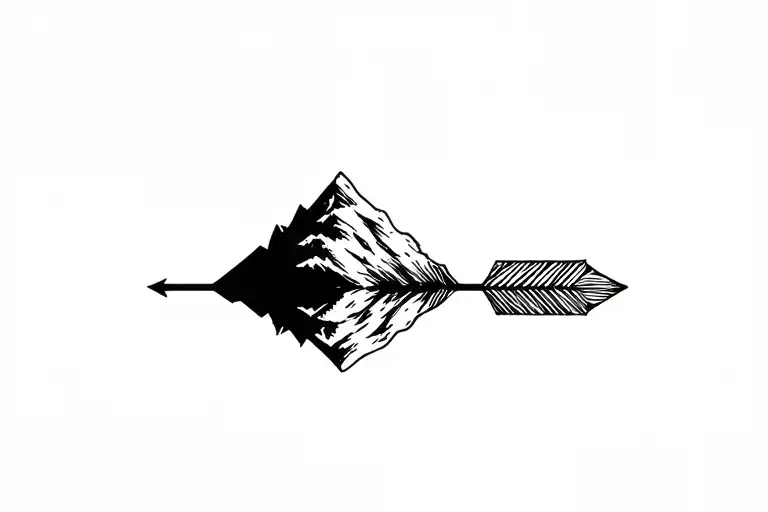 Kilimanjaro and an arrow (weapon) tattoo design idea