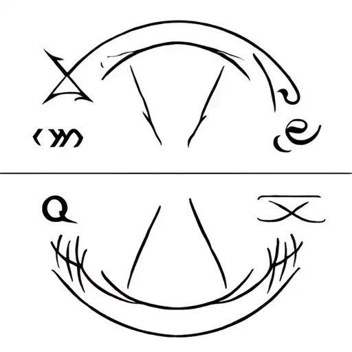 Tattoo just outlineZodiac sign Virgo on top, below zodiac sign SagittariusBelow zodiac sign Gemini below zodiac sign Virgo tattoo design idea