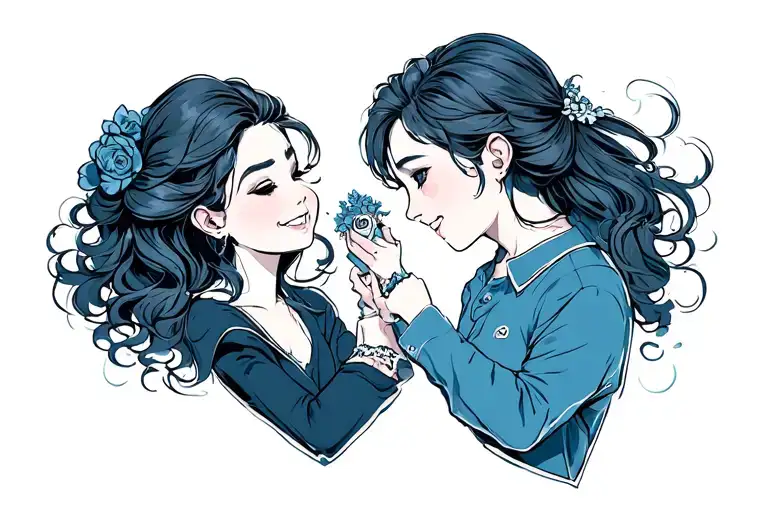 daddy daughter penetrating  tattoo design idea