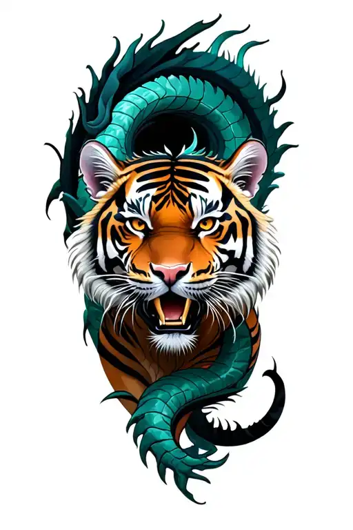 tiger and dragon tattoo design idea