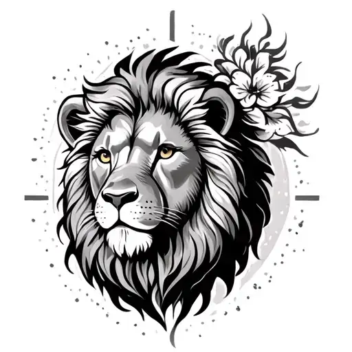 Lion lamb lion cross tattoo design idea