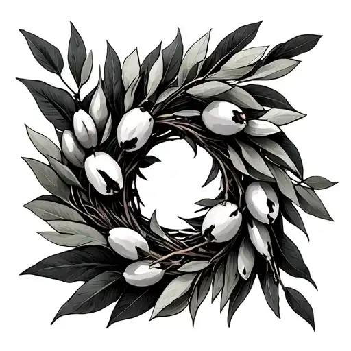 Olive Branch wreath with 41 in the middle tattoo design idea