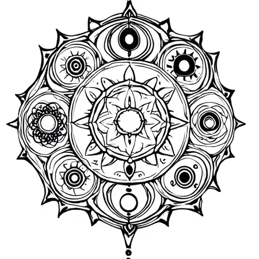 seven chakras / energy centers tattoo design idea
