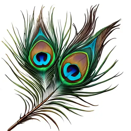 arrow and peacock feather transforming tattoo design idea