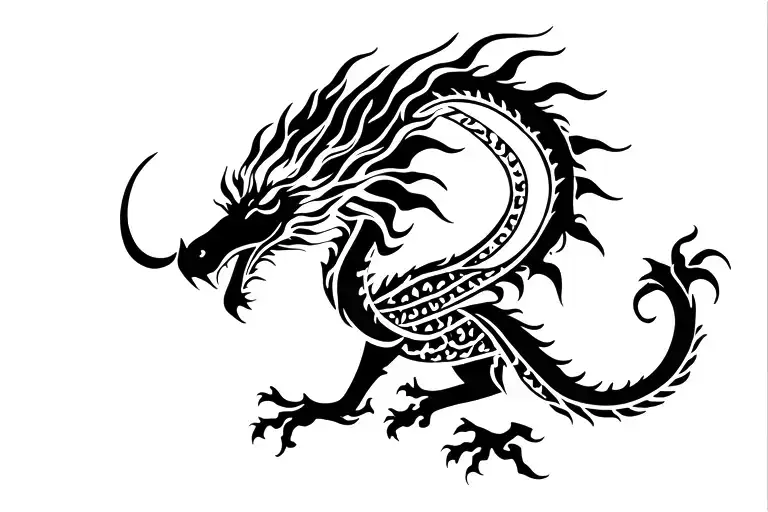 taurus and dragon tattoo design idea