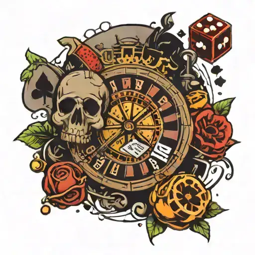 gambling life loss tatto mixed tattoo design idea